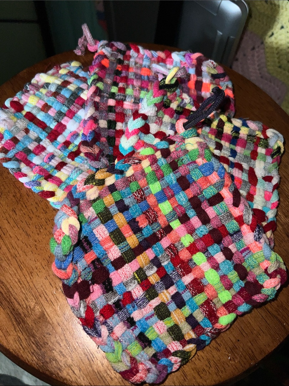 Handwoven Multicolor Cotton Pot Holders/Coasters  - Set of 4